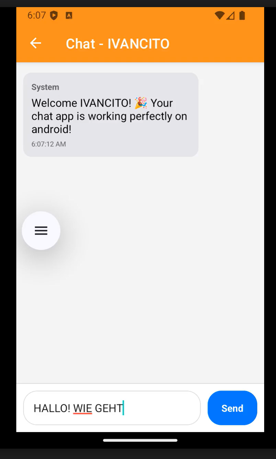 Screenshot of the Welcome Screen