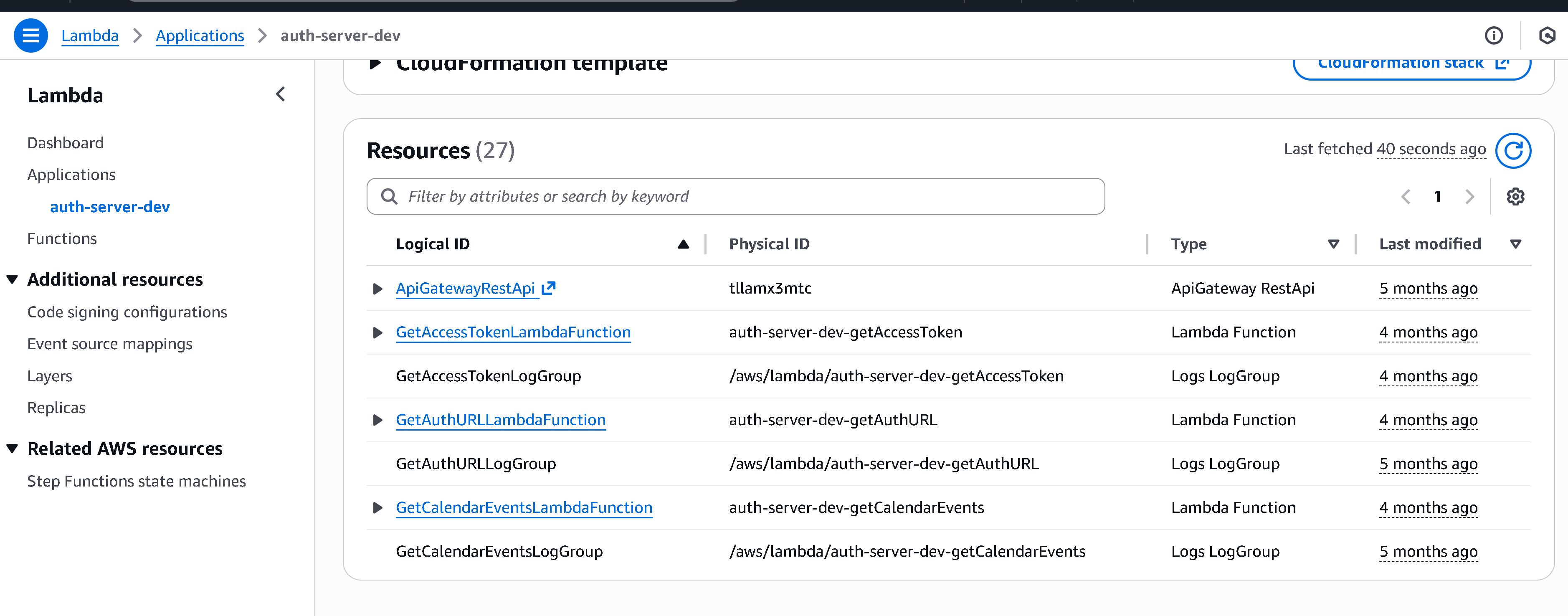 Screenshot of AWS Lambda function code